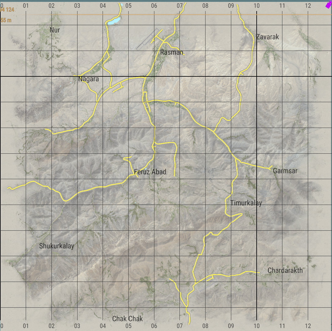 Takistan Einsatzkarte mit Grid
